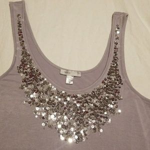 Sequined long tank top